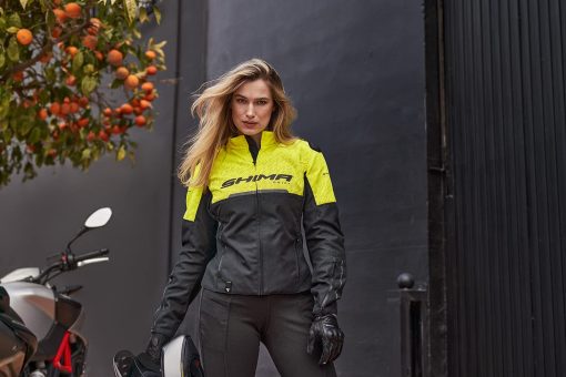Chamarra de moto SHIMA DRIFT LADY para Mujer - Chamarra ligera de verano transpirable para mujer con malla con armaduras CE en espalda, hombros y codos, con ajuste de ancho (Fluo, XS) - Imagen 7