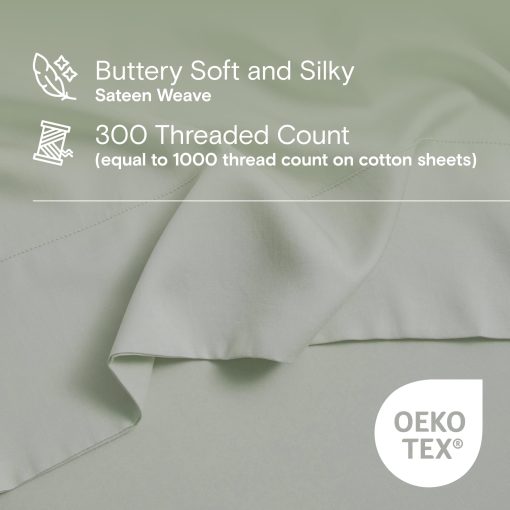 Funda de edredon SIJO AiryWeight Tencel, 100% Lyocell derivado del eucalipto, Extra suave, Las mejores sabanas frescas por Architectural Digest (Salvia, King/Cal King 106"x90") - Imagen 3