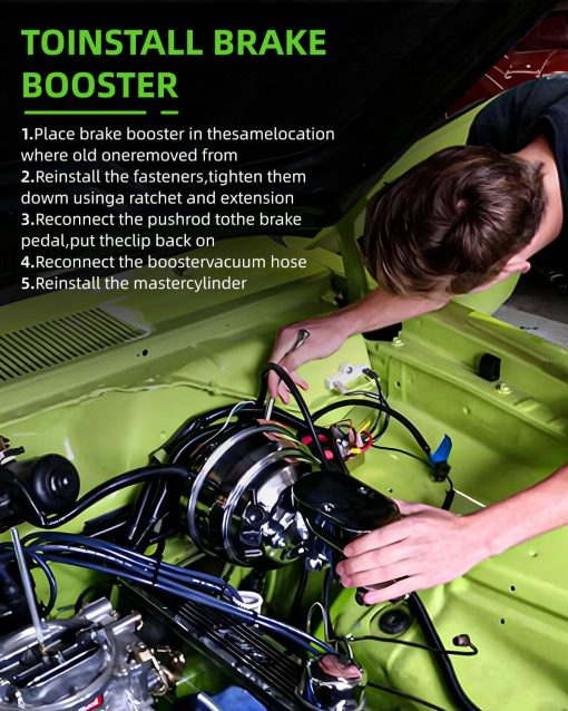 Booster de Freno de Potencia Nuevo de Zinc SCITOO AR20569 11" compatible con 1970-1971 para Buick GS 1964-1996 1968-1972 para Pontiac GTO - Imagen 6
