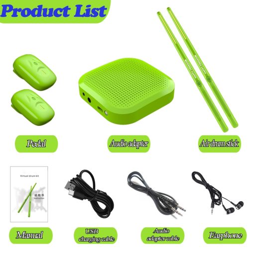 Set de bateria de realidad virtual, set de bateria electrica para ninos, adolescentes y adultos, partes portatiles de bateria electronica. Compatible con MIDI, Gran regalo de cumpleanos - Imagen 4