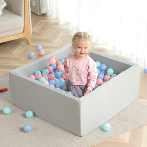 TRENDBOX Ball Pit para Ninos de Espuma de Memoria Cuadrado - Gris - Imagen 5