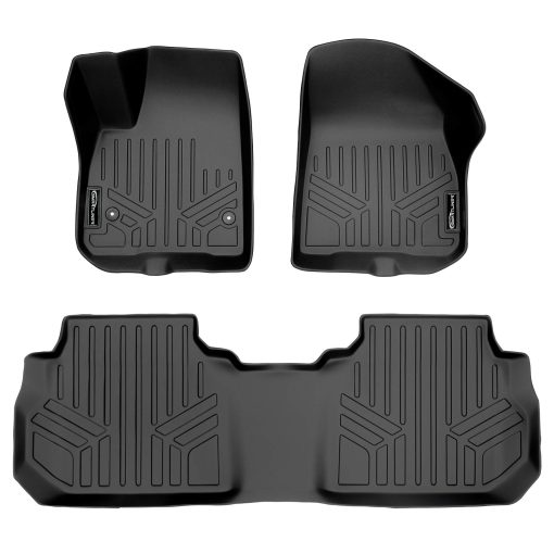 Juego de tapetes de piso a medida SMARTLINER 2 filas en negro para Cadillac XT5 2017-2022