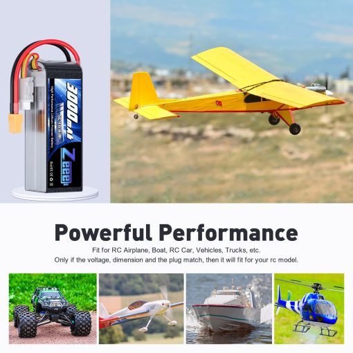 Bateria Lipo Zeee 4S 3000mAh 14.8V 50C con Funda Suave y Conector XT60 para Avion RC Helicoptero Drone FPV Barco RC UAV Coche RC Camion Barco Carreras Hobby Modelos (2 Paquetes) - Imagen 5