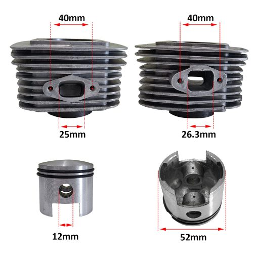 Juego de cilindro superior y conjunto de cig?enal inferior de reemplazo CDH110cc con cilindro de camisa de hierro para kit de 2 tiempos 84CC/85CC - Imagen 3