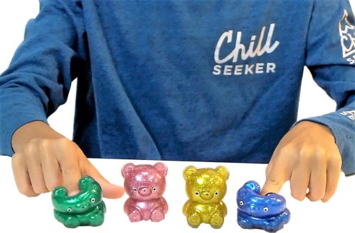 Juguete de Oso de Goma Elastico JA-RU (24 Ositos Variados) Brillante y Brillante Juguete Sensorial Squeeze Squishy Bear, Juguete Fidget Ball para Ninos y Ninas, Gran Regalo de Fiesta 4340-24s - Imagen 5