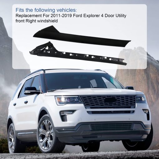 CARMOCAR Moldura de Parabrisas Columna A Frontal Derecha Exterior e Interior Repuesto para Ford Explorer 4 Puertas Utilitario 2011-2019 926-451 BB5Z7803136AA BB5Z-7803136-AB BB5Z7803136BA (lado del pasajero) - Imagen 4