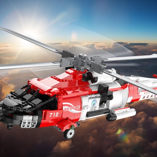 Set de Construccion de Helicoptero JMBricklayer HH-60J, Juguete de Helicoptero Militar de Rescate, Modelo de Avion Coleccionable Kit de Construccion de Aeronaves Ideal, Regalos para Adultos y Niños 60001 - Imagen 2