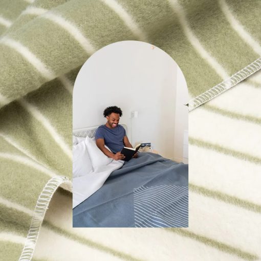 Manta Rumpl Merino Softwool | Ultra Suave 50/50 Algodon Organico y Lana Australiana | Manta para Recamara, Sala, Patio | 95" x 90" Queen | Triangulo de Ceniza - Imagen 5