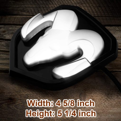 Emblema de parrilla iluminado para RAM 2009-18, Negro/Negro - Imagen 2