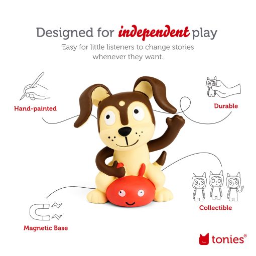 Set de inicio del reproductor de audio Toniebox con National Geographic Astronauta, Dinosaurio, Ballena, Pinguino y Cachorro de Juego - Escucha, Aprende y Juega con una Pequena Caja Abrazable - Verde - Imagen 6