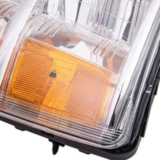 Faro delantero Cheda compatible con Chevy Silverado 1500 2007-2013 / Ajuste 07-14 Chevy Silverado 2500 3500 y Modelos HD (AWT Lente clara Carcasa cromada Indicador ambar, Estilo basico) - Imagen 8