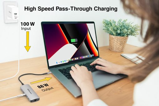 Estacion de acoplamiento de concentrador USB C de EZQuest 10 en 1 con HDMI 4K 60Hz, Ethernet 1 Gbps, 2 puertos USB C Gen 2 de 10 Gbps, 1 puerto USB C PD 3.0, 2 puertos USB A 3.0, Puerto de audio, SD/Micro SD, compatible con ordenadores USB-C - Imagen 8