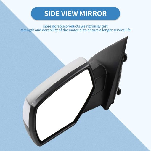 ECCPP Espejo Lado del Pasajero con Potencia Calefactor Derecho Espejo Retrovisor Cromado para Chevy Silverado 1500 GMC Sierra 1500 2014 2015 2016 2017 - Imagen 3