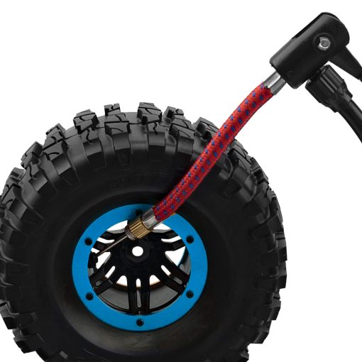 Llantas de Goma Inflables de 2.2" de Diametro Externo 135mm y Buje Hexagonal de 12mm de Plastico Compatible con Ejes Axiales SCX10 Tamiya CC01 TF2 Traxxas 1/10 Monster Truck Crawler (Azul) - Imagen 6