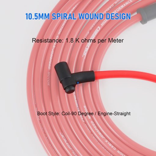 JDMSPEED Nuevo Distribuidor HEI con Cables de Bujia Kit de Encendido de Repuesto para Chevy SBC 350 BBC 454, Silicona - Imagen 8