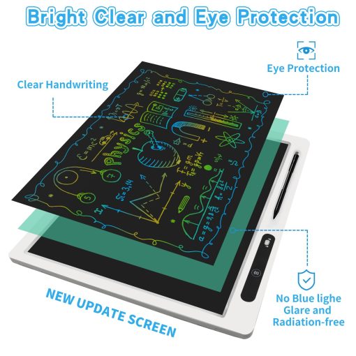 Tableta de Escritura LCD para Ninos, Paquete de 2 22 pulgadas + 10 pulgadas, Tablero de Dibujo Colorido para Ninos con Soporte Ajustable, Juguetes Educativos de Aprendizaje para el Hogar y la Oficina, Regalos para Ninas y Ninos de 3 a 12 Anos - Imagen 5