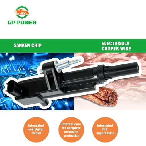 Bobinas de Encendido GP POWER 5149049AB UF601 5C1706 C1649 Juego de 8 Compatible con Jeep Grand Cherokee Commander Chrysler Aspen Dodge Dakota Durango Ram 1500 Truck Ram 1500 Dakota 4.7 V8 - Imagen 3