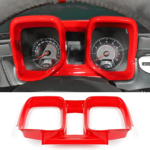 Recorte de Panel del Tablero SQQP, Marco del Tablero de Instrumentos para Chevrolet Chevy Camaro 2010-2015 (Rojo)