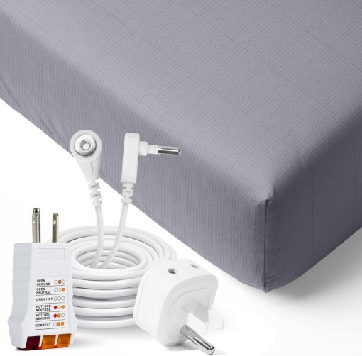 Sabana de Colchon Organica GroundLuxe en Gris para Cama Tamano Completo