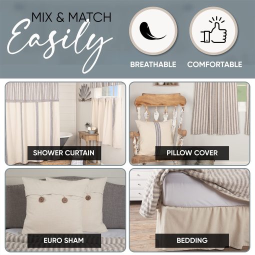 Colcha Piper Classics Market Place Blue Ticking Stripe California King - Imagen 9