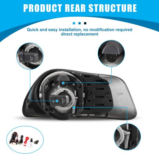 Luces de Niebla CPW Compatible con [2011-2020 Dodge Grand Caravan] Conjunto de Lamparas de Niebla de Repuesto Luces de Niebla + Interruptor + Kit de Cableado - Imagen 5