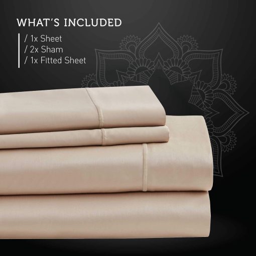Juego de sabanas de lujo Hyde Lane de 1000 hilos 100% algodon para cama King | Muy comodo y grueso con bolsillo profundo - Ajustable hasta colchon de 18", Tejido de saten de lujo de hotel - Juego de sabanas de 4 piezas (Taupe, King) - Imagen 7