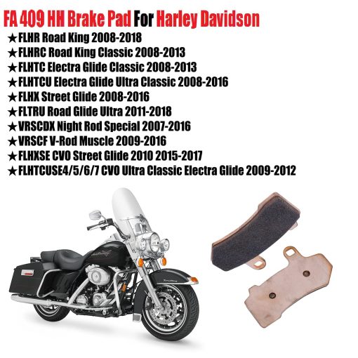 Pastillas de Freno Sinterizadas MINSTAR FA409 Para Harley Davidson 08-18 FLHTCU Ultra Classic Electra Glide, 08-16 FLHR Road King, 08-18 FLHRC Road King Classic, 08-14 FLHX Street Glide, VRSCDX/VRSCF - Imagen 2