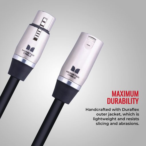 Cable de Microfono Monster Cable Prolink Performer 600. Cable XLR de 30 pies. Cables XLR personalizados. Cable de Microfono XLR con Chaqueta de Microfibra Dielectric Duraflex. - Imagen 4