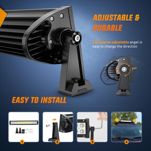 Nilight - 71017C-A 54" 312W Curvo Luces de Trabajo LED Barra de Luz Combinada de Manchas de FloDeloitte y Luces de Inundacion para Conducir Lampara antiniebla Luz LED para carretera, 2 anos de garantia - Imagen 8