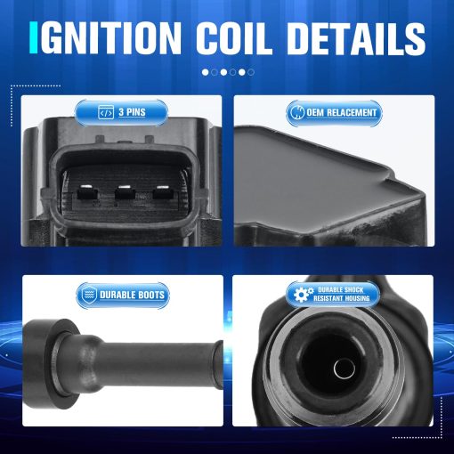 Set de 4 Bobina de Encendido y 4 Bujias de Iridio Compatibles con Nissan 2002 2003 2004 2005 2006 Sentra Altima 2.5L Reemplazo para UF350 IC480 C645 C1398 - Imagen 4