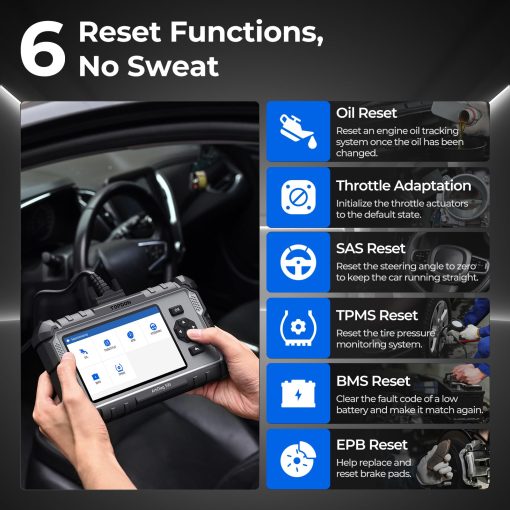 TOPDON AD500 Escaner OBD2 Lector de Codigos para Coche, Herramienta de Diagnostico de Motor ABS SRS Transmision, Reinicio de Aceite/Acelerador/SAS/TPMS/BMS/EPB Escaner de Coche, Actualizacion Gratuita para Hacedores de Bricolaje - Imagen 4