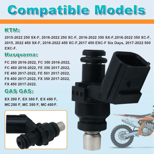 Reemplazo de Inyector de Combustible Compatible con KTM 250 350 450 XCF SXF EXCF 2016-2022 Sustituye 79041023044 - Imagen 2
