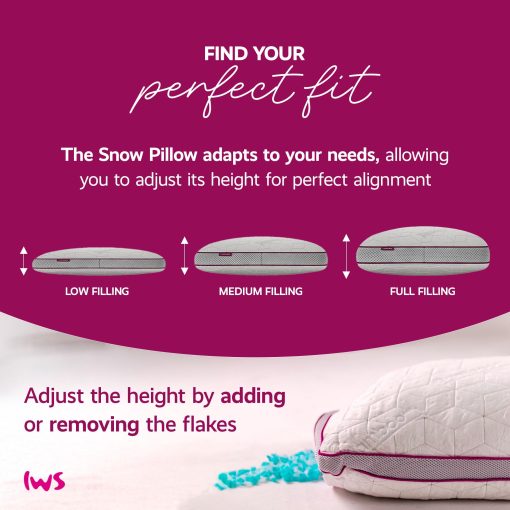 Almohada Ajustable Transpirable IWS I WANNA SLEEP - Almohada Ultra Comoda - Copos de Espuma con Memoria de Gel, Control de Temperatura y Alivio de Enfriamiento, Soporte para Aliviar el Dolor de Cuello - Imagen 5