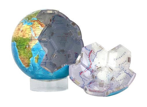Mapa de Alivio de la Tierra, Globo Magnetico Snapspheres de 7.3", con Mapa de Geologia en el Interior, con soporte - Imagen 2