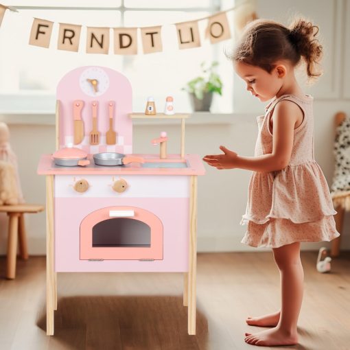 Juego de Cocina de Juguete de Madera Premium para Ninos, Utensilios de Cocina de Madera, Accesorios para Juego de Cocina de Pretendencia, Juguete de Aprendizaje Montessori, Set de Juego de Cocina de Pretendencia, Regalo para 3+ - Imagen 6