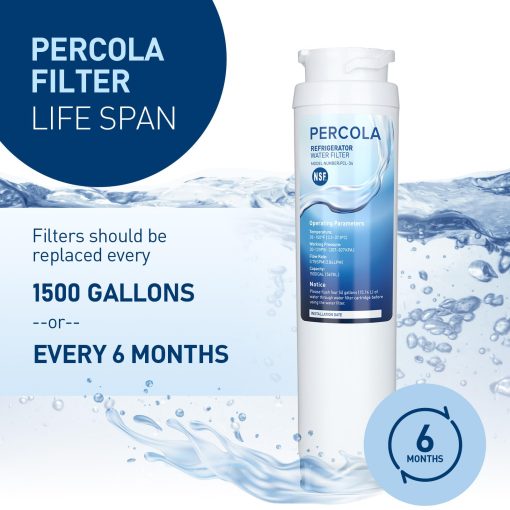 Filtro de Agua PERCOLA KWF1000, Certificado por NSF42 y 372, Repuesto para Miele 11513640 KWF1000 Filtro de Agua Claro Intensivo para Electrodomesticos Master Cool con Hielera (Paquete de 3) - Imagen 3