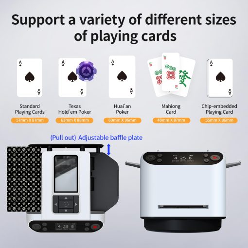 Barajadora automatica y maquina repartidora 2 en 1 Chudeilo, baraja 2 naipes, rotacion de 360? con control remoto inalambrico, ideal para Poker, UNO, Texas Hold'em, regalo para entusiastas de los juegos de casino - Imagen 7
