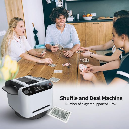 Barajadora automatica y maquina repartidora 2 en 1 Chudeilo, baraja 2 naipes, rotacion de 360? con control remoto inalambrico, ideal para Poker, UNO, Texas Hold'em, regalo para entusiastas de los juegos de casino - Imagen 9