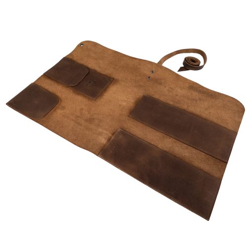 Bolso de Cuero de Grano Completo para Baquetas con Espacio para Llave de Bateria - Marron Bourbon - Imagen 2