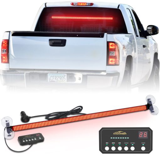 Barra de luces direccionales XRIDONSEN de 35 pulgadas con 144 LED rojos para advertencia de emergencia en interiores de vehiculos para policia, bomberos y camiones