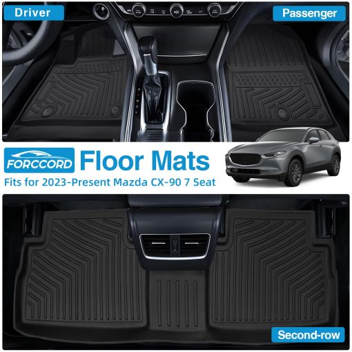 Tapetes para Piso Compatibles para Mazda CX-90 7 Asientos 2024 Juego de Forros para Piso a la Medida para Todo Clima 3 Filas Todos los Modelos TPE Tapetes 3D Accesorios de Coche - Imagen 2