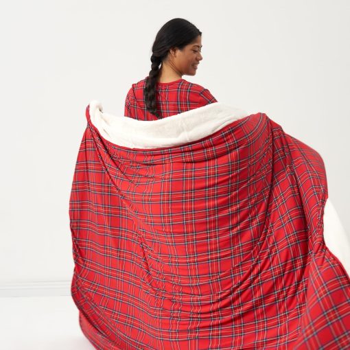 Manta de Nube Vacilante de Vacaciones de Little Sleepies - Manta de Bambu Derivado de Viscosa, Manta Suave y Comoda con Sherpa Falso de Peluche, Mantas Livianas, 65" x 85", Cuadros de Vacaciones, Extra Grande - Imagen 3
