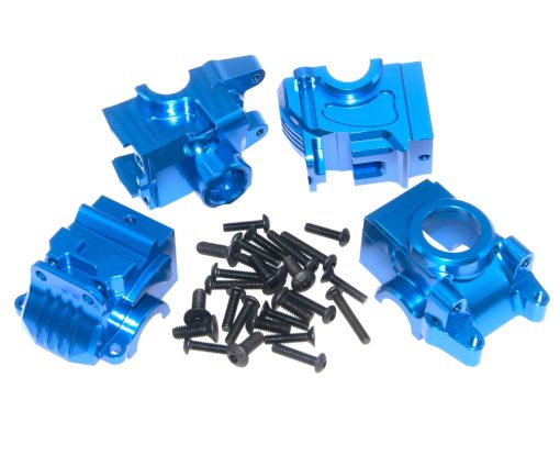 Caja de Engranajes Diferencial Compatible con Traxxas 1/10 Hoss Upgrade Rustler Slash Stampede XO-1 4X4 4WD Coche RC Carcasa de Transmision de Engranajes Diferenciales de Aleacion Parte 6880 6881 (Azul Oscuro) - Imagen 6