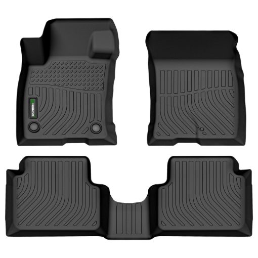 Tapetes para Ford Maverick 2024 2023 2022 ANBINGO Proteccion contra Todos los Climas TPE, Tapetes de Coche Resistentes, Juego Completo de Tapetes para el Piso Delantero y 2da Fila, Accesorios Maverick-Negro