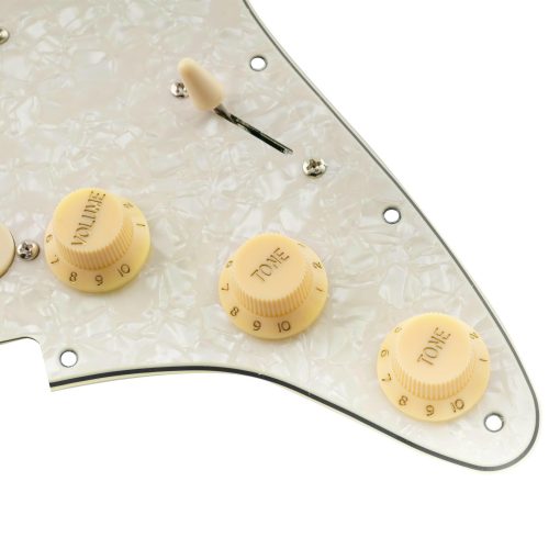 Pickguard Pre-cableado Musiclily Pro SE estandar SSS con pastillas de bobina simple de iman Alnico 5 escalonado para guitarra electrica estilo ST, 4 capas de perla blanca envejecida - Imagen 7