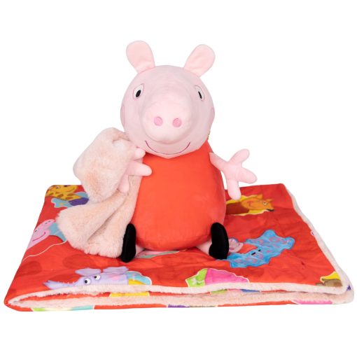 Peppa Pig Peluche Mantita | Muneco de Peluche con Manta Suave | Esenciales para Bebes | Tela Ultrasuave, Sensorial | Lavable a Maquina | Juguetes para Bebes Ideales | Manta de Seguridad para Recien Nacidos | Licenciado por Peppa Pig