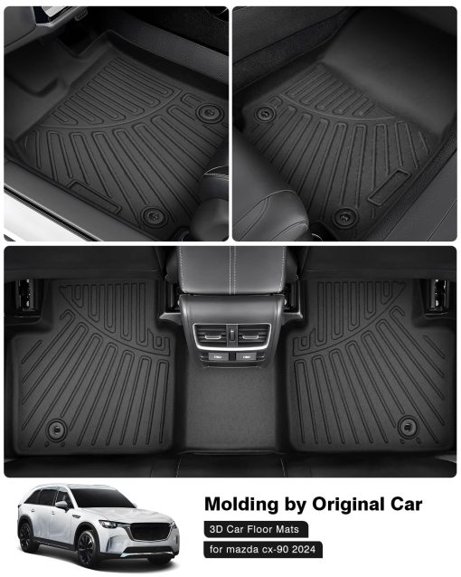Tapetes para Piso Compatibles para Mazda CX-90 7 Asientos 2024 Juego de Forros para Piso a la Medida para Todo Clima 3 Filas Todos los Modelos TPE Tapetes 3D Accesorios de Coche - Imagen 3