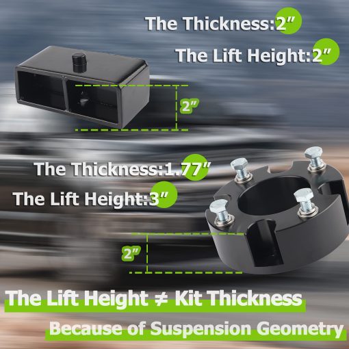 Kits de Elevacion Delanteros de 3" y Traseros de 2" para Tundra 2007-2024, Espaciadores de 3 pulgadas para Amortiguadores Delanteros y Bloques de levantamiento de 2 pulgadas para Tundra 2007-2024 2WD 4WD - Imagen 4