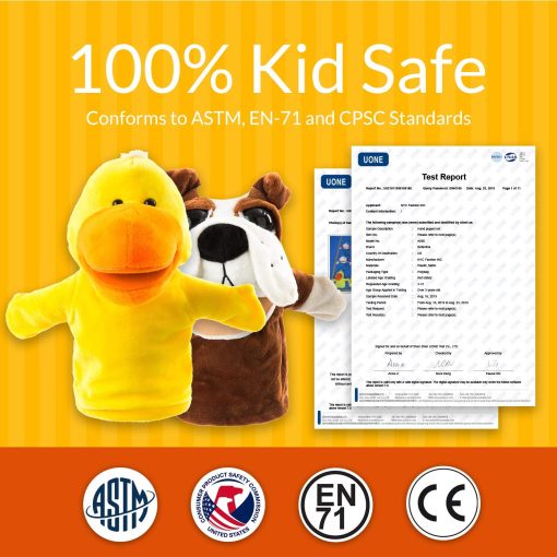 Set de titeres de mano de animales para ninos y adultos - Juguetes de peluche suave de alta calidad de 12.5" con bocas moviles - Perfecto para contar historias, ensenar, preescolar, juego de roles - Titeres educativos, vibrantes y duraderos - Imagen 7