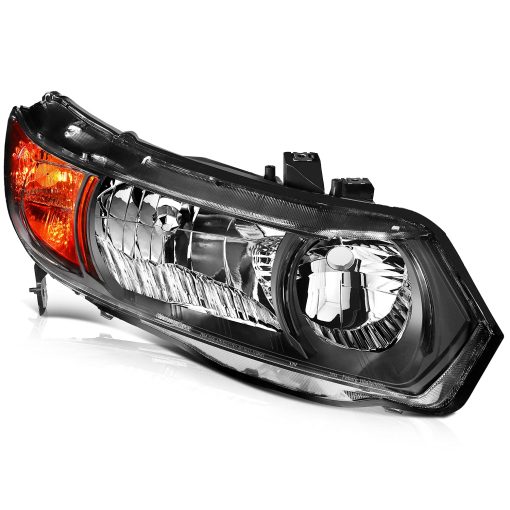 Faros SCITOO Para Honda Civic 2 Puertas Coupe 2006-2011 Carcasas Negras Reflector ambar Lente Clara Lado del Conductor y del Pasajero - Imagen 9